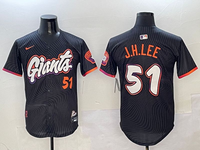 Men San Francisco Giants #51 J.H.Lee Black Second generation Joint Name Nike 2025 MLB Jersey style 6->san francisco giants->MLB Jersey